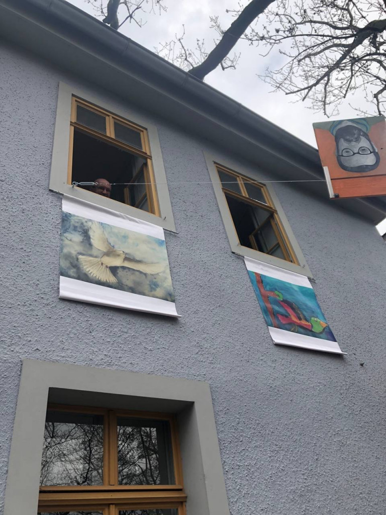 Die ersten Tauben sind aufgehängt ...